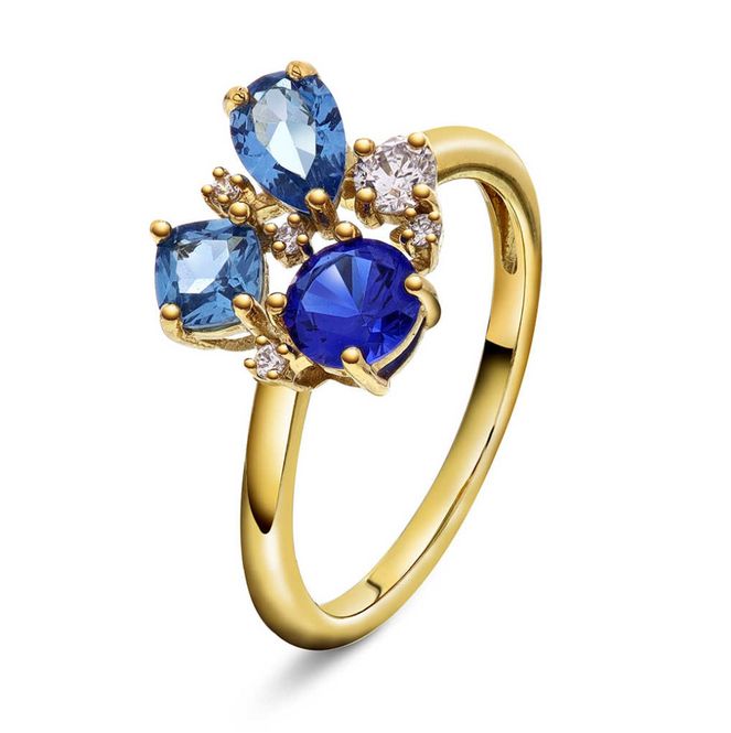 Hovedbilde GLAM ring med blåtoner