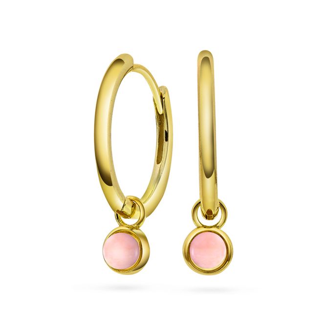 Hovedbilde Øreringer i sølv med rosa opal KJÆRLIGHET