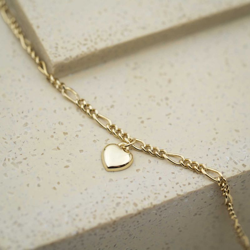 Ankelkjede i sølv hjerte