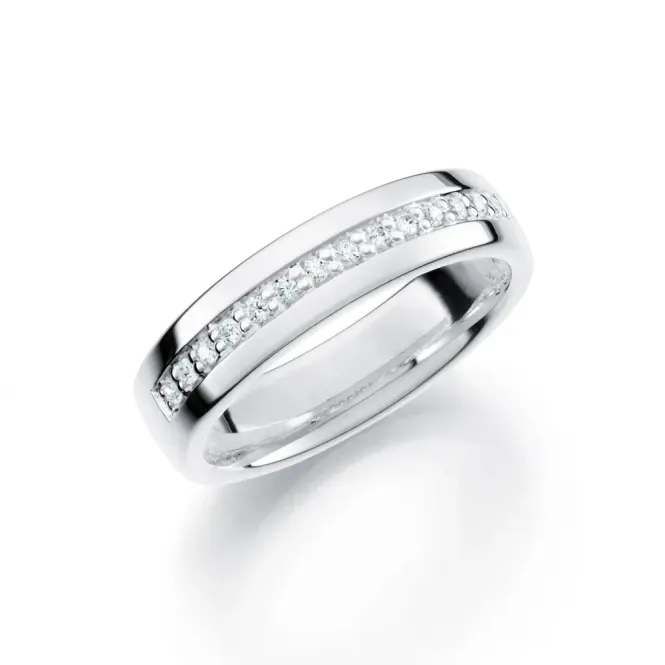 Hovedbilde GD250H5 - Hv.gull giftering m/dia 0,14 ct WSI