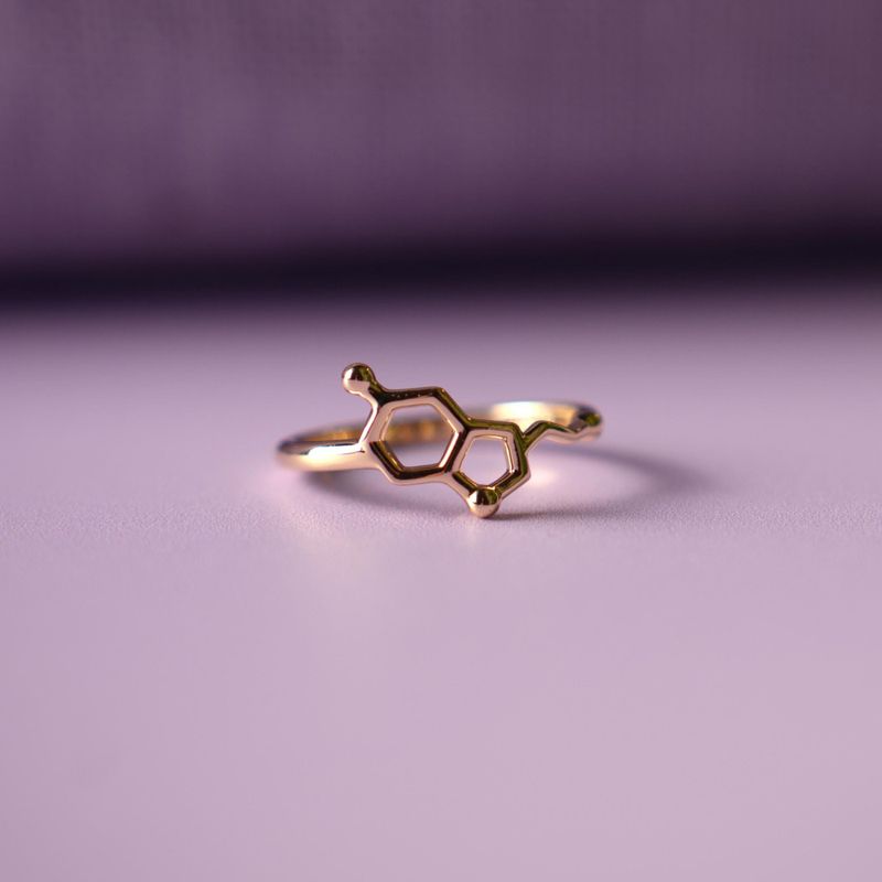 Ring i sølv serotonin glede