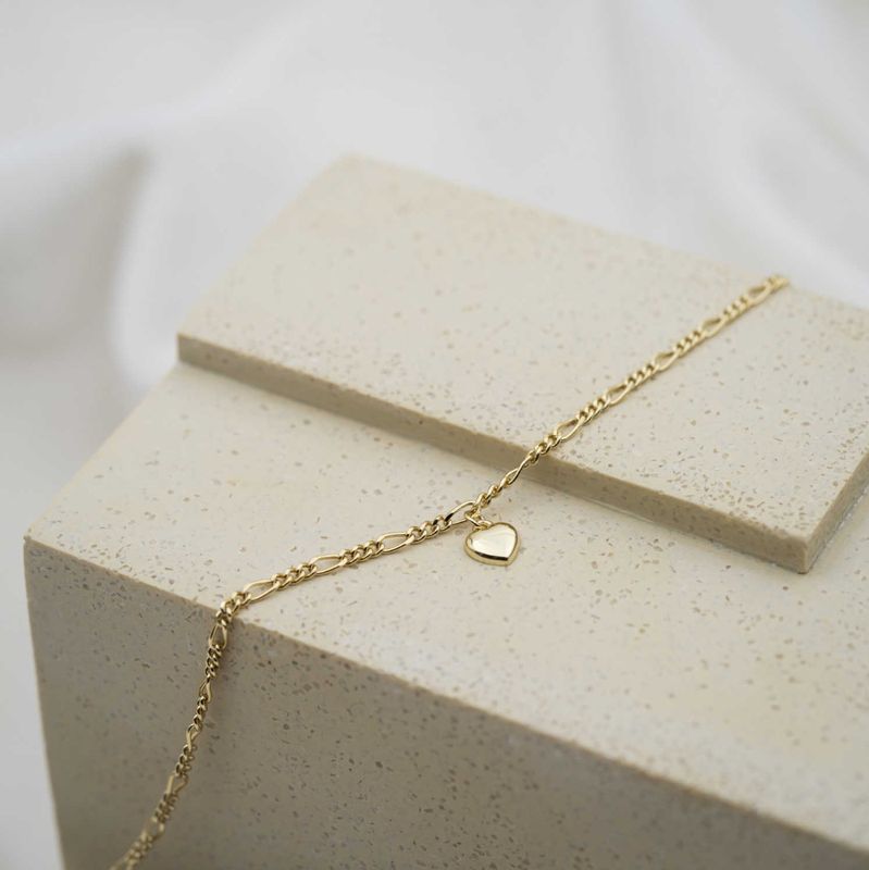 Ankelkjede i sølv hjerte