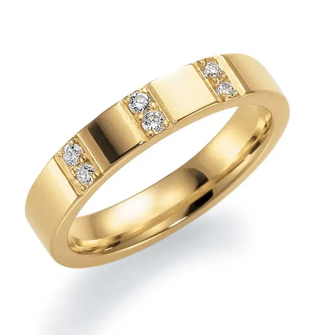 Hovedbilde GD340G4 - Gult gull giftering m/dia 0,12 ct WSI