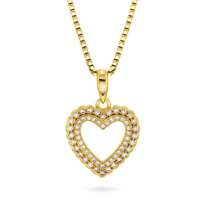 Hovedbilde Smykke i sølv med zirkonia forgylt