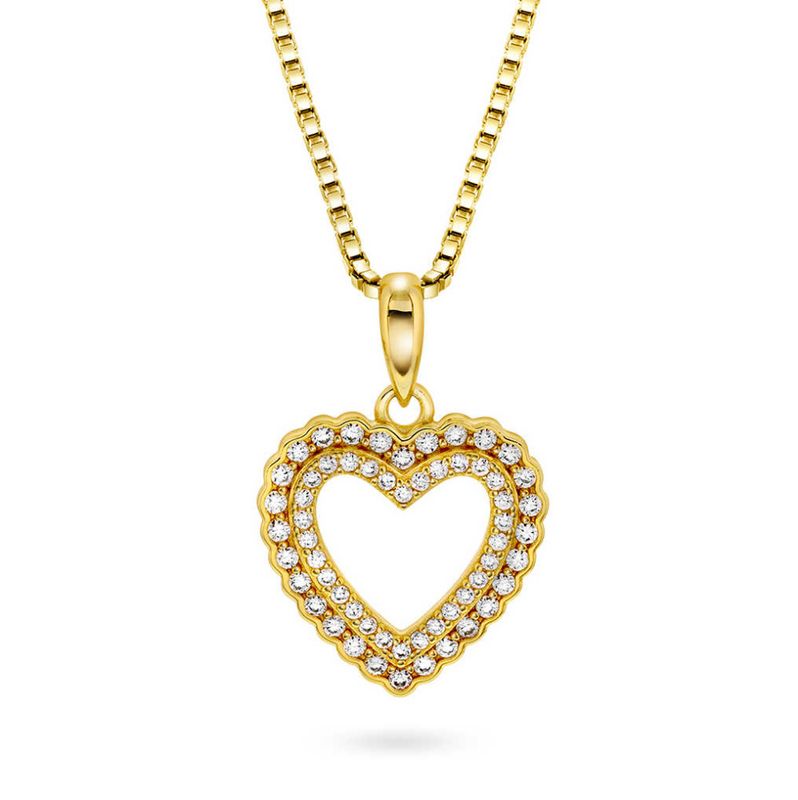 Smykke i sølv med zirkonia forgylt