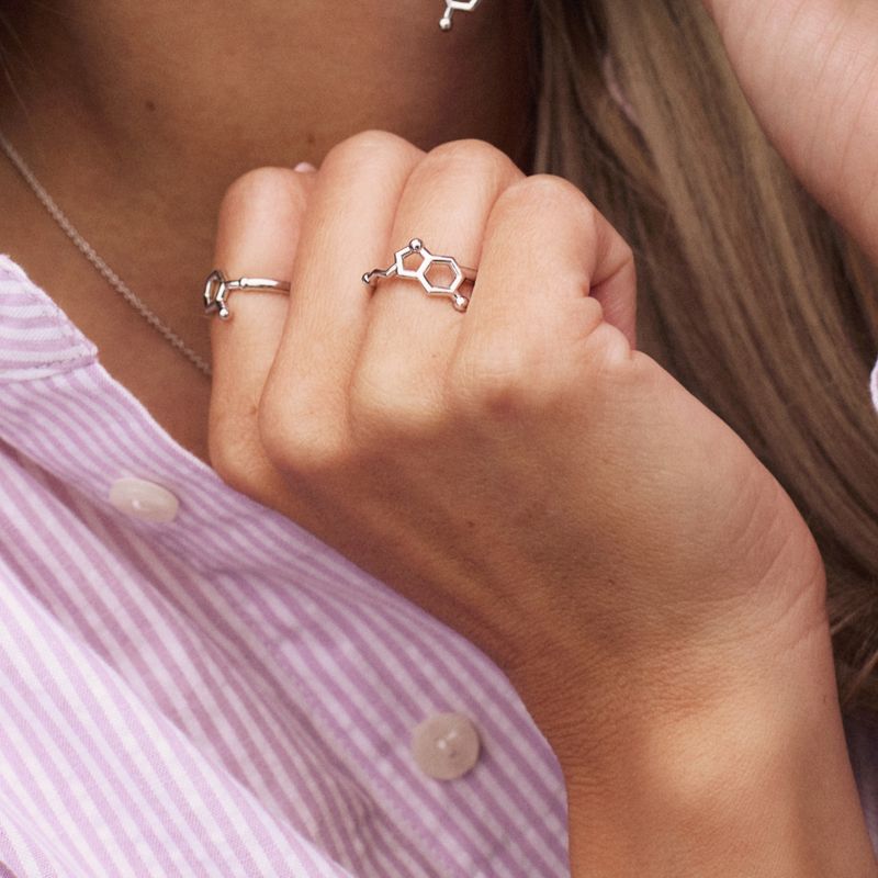 Ring i sølv serotonin glede rhodinert
